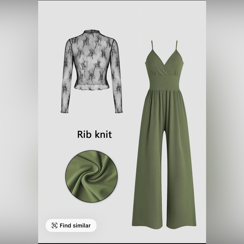 Olive Green Women's Jumpsuit - Picture 3 of 14